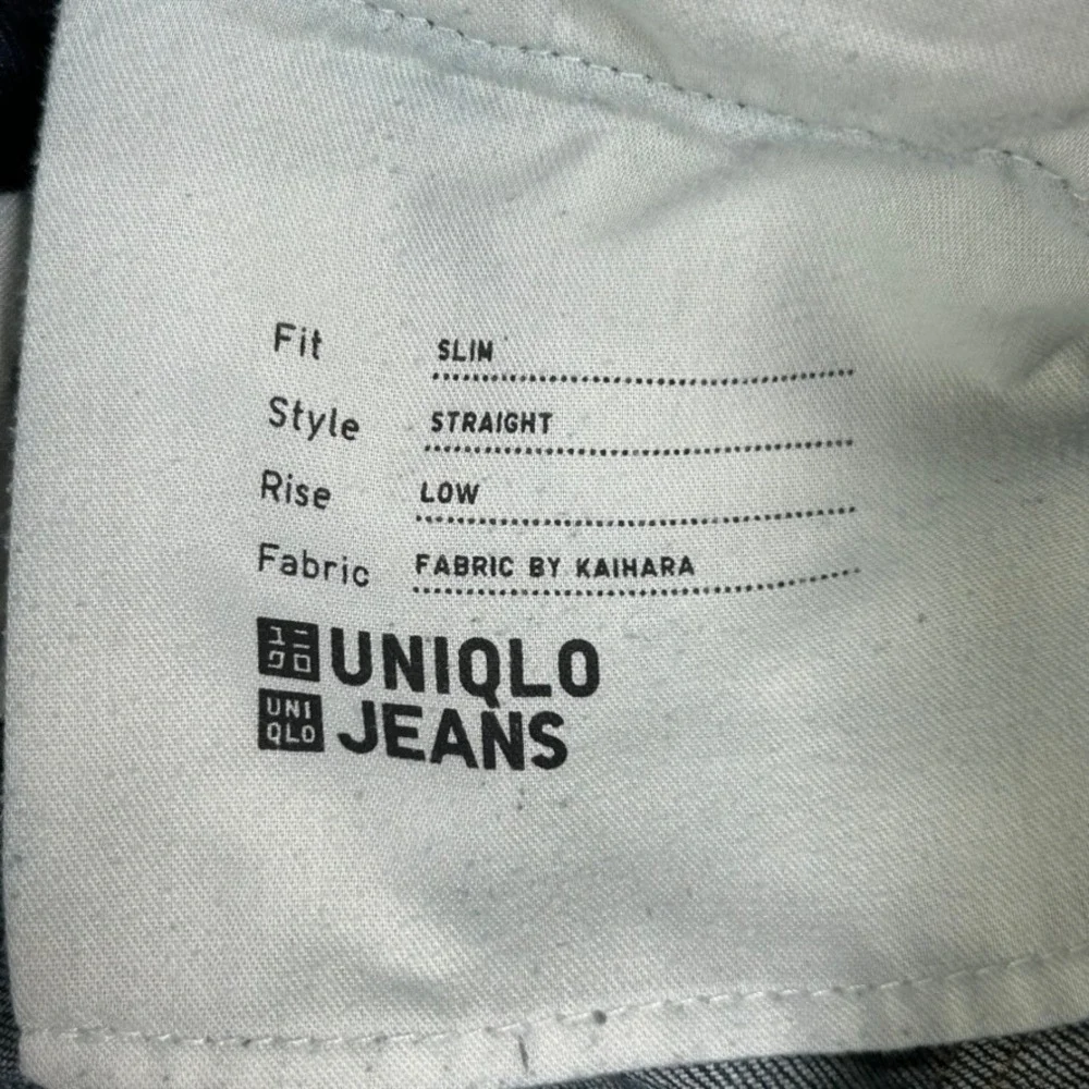 Uniqlo Kaihara Selvedge Indigo Blue Denim Jeans Men 31x32 Slim Straight Low Rise